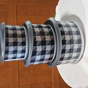 3-pc Buffalo Plaid Stacking Canister Set